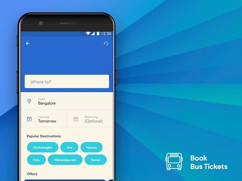 Bus Booking interaction design ui design