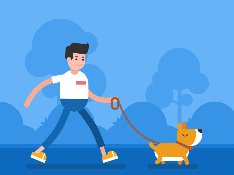 Walk the dog animation dog walking