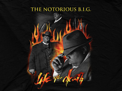 Biggie Smalls - Hot Life After Death 90s bandmerch big biggie bootleg brooklyn collage life after death notorious