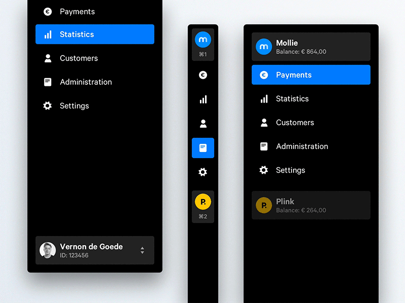 Dashboard – Navigation dashboard design framer mollie navigation prototype sidebar