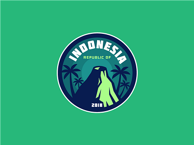 INDONESIA asia badge bali forest green indonesia jakarta palm palms rice volcano yogakarta