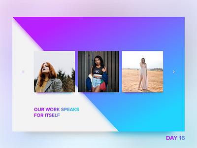 Daily UI Challenge: Day 16 - Portfolio Slider daily ui challenge fashion photography portfolio slider ui design user experience design user interface design ux design web app website work examples