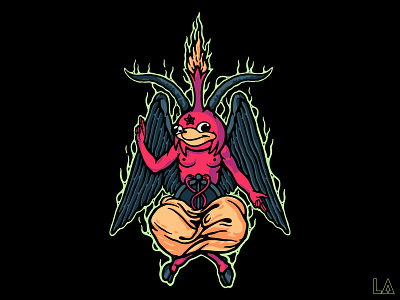 Da Wae baphomet digital art evil funny illustration meme