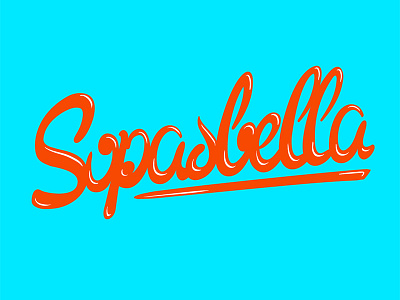 #Sopasbella# brush color hand letter lettering logo logotype orange teal vector wacom