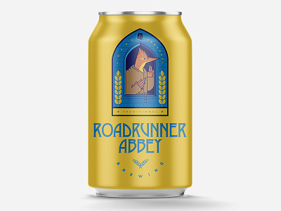 Roadrunner Abbey Can abbey beer branding brewery illustration organic roadrunner