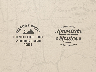 America's Routes america badge heritage lockup logo miles road route stamp star type virginia