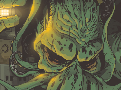 Cthulhu in Down City building hp lovecraft providence pvd superman