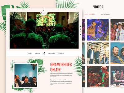 Tropical landing page - Gramophiles colorful home landing page music photoshop tropical ui ux