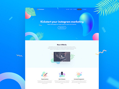 Kikstagram Alternate Concept clean fireart fireart studio instagram landing page studio ui ux webdesign website