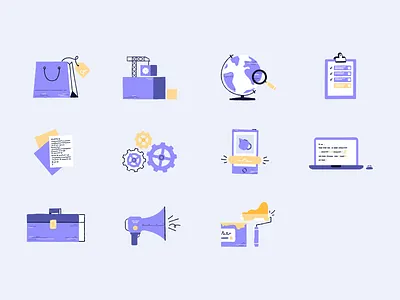 Shopify Partners Training Camp gears globe illustration laptop megaphone phone shopify shopping bag toolbox