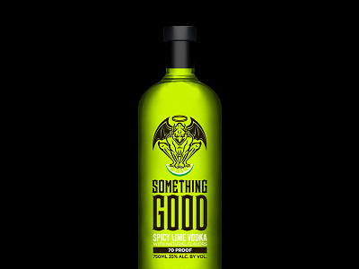 Something Good alcohol bottle gargoyle lime packaging spicy vodka