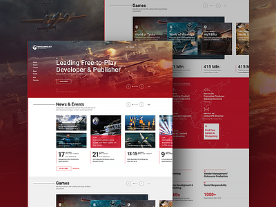 Wargaming.com b2b corporate games grid site ui ux videogames wargaming web