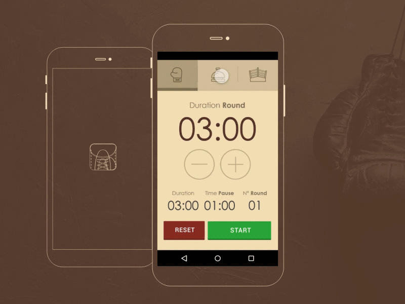 UI/UX Design - Boxing Timer boxer countdown cronometro old school boxing timer ui design uiux design