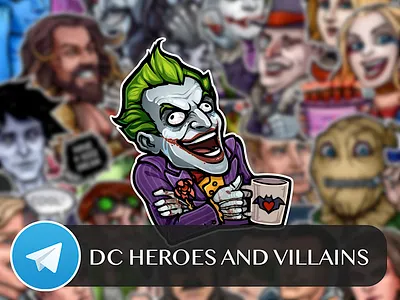 DC Heroes and Villains Telegram Sticker Pack batman dc joker justice league superman watchmen