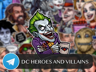 DC Heroes and Villains Telegram Sticker Pack batman dc joker justice league superman watchmen