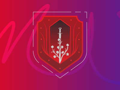 Act 1 crest emblem flowers illustrator red sword