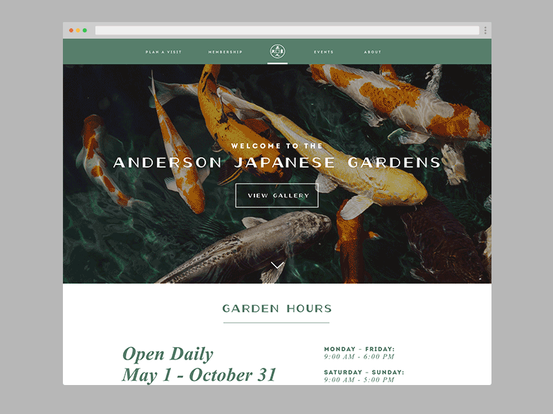 Daily UI Challenge 003 - Landing Page daily ui daily ui 003 dailyui003 japanese garden koi ui design ux design web design website