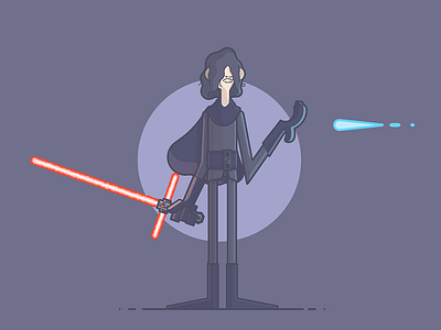 Emo Ren. blaster illustration jefi kylo ren lightsaber line art sith star wars the last jedi