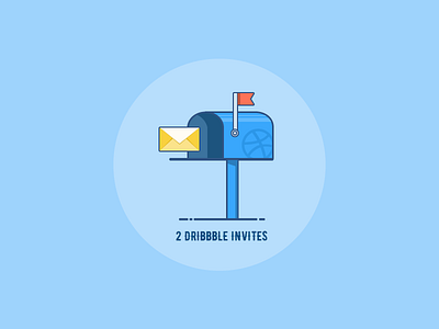 2 Dribbble Invites! dribbble invitation invite mail mail box