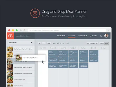 Recipe Cloud App - Drag and Drop Meal Planner ios app meal planner recipe cloud recipe organizer web app