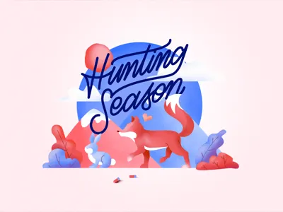 Hunting Season digitalart fox hunting illustration illustrator noise photoshop