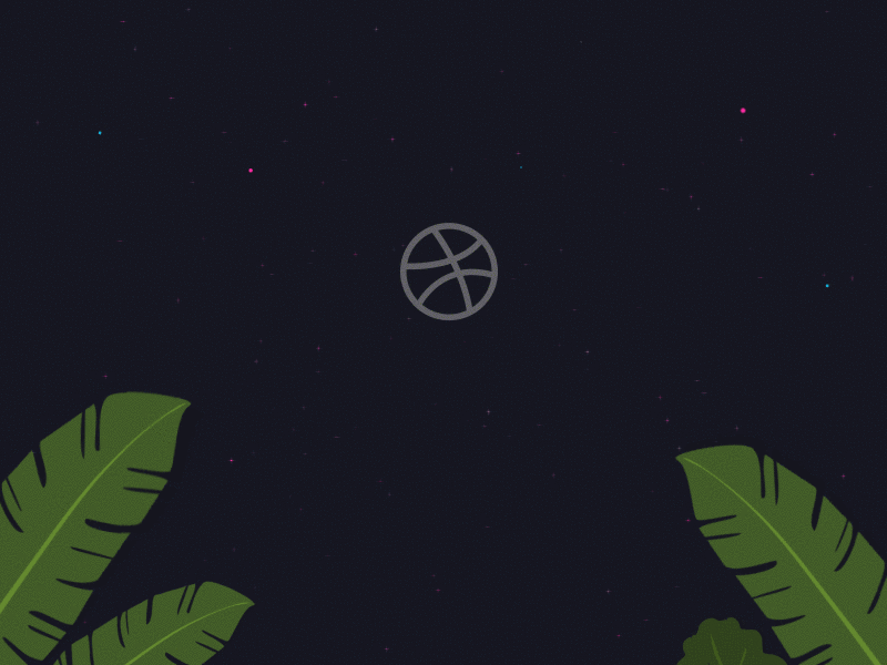 Hello Dribbble animation dribbble first shot gif hello illustration meteors night pink sky space stars