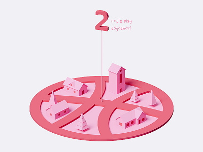 2 x Dribbble Invites 3d design dribbble dribbble invites house invite neighborhood play player town ui ux