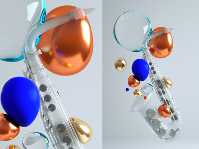 Sax for poster 3d abstract cinema4d geometric jazz music pop sax wallpaper