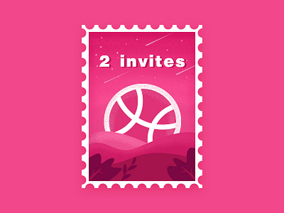 2 dribbble invitations illustration ps ui