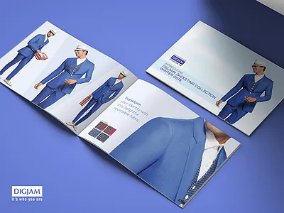 Digjam Fashion Suiting Pvt. Ltd Fashion Catalog/Brochure booklet brochure catalog f1digitals flat icons indesign layout minimal