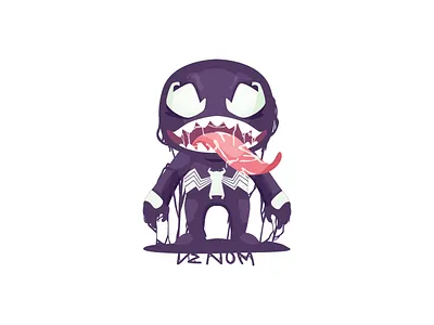 Venom 2d character illustration marvel monster spiderman venom
