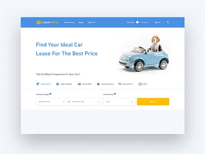 LeaseFetcher - Hompage cars compare design digital glasgow mobile responsive scotland store ui ux