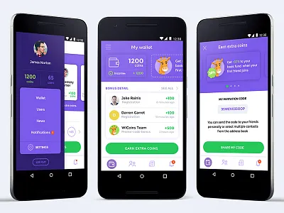 Cryptocurrency, Android App android blockchain bonus coins crypto currency ico mobile money profile violet wallet