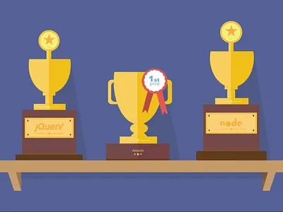 Flat awards awards flat flat illustration illustration tehcnology trophy