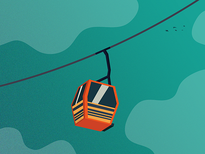 Cable Car cabin car cool design illustration inspiration retro rope sky vector