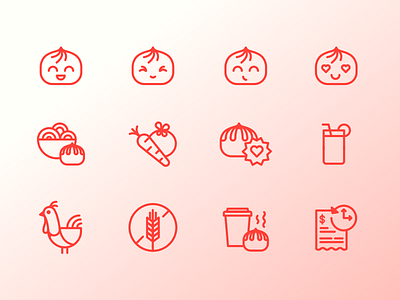 Wow Bao Icon Set bao chinese icon icons restaurant vector wow bao