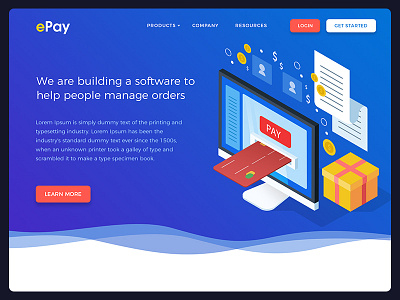 Hero Header Sample design gredient header hero minimal payment pixel ui ux web