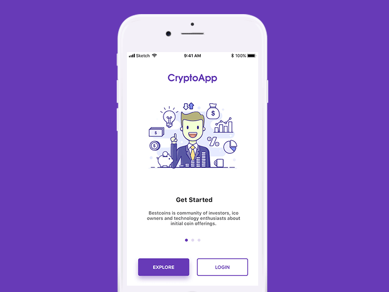 App Tour animation app crypto design ios minimal pixel tour ui ux