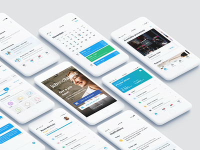 New jobandtalent concept calendar chat concept feed filters ios11 iphone landing notifications profile staffing ux