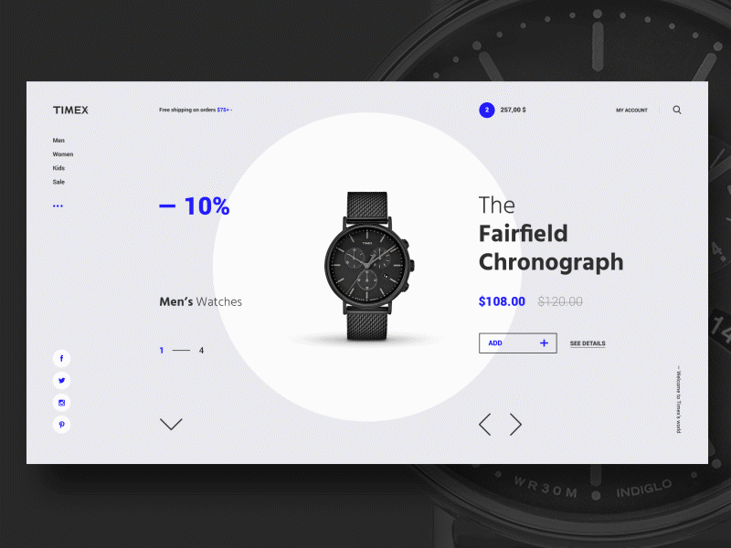 #3 Watch Shop Concept Redesign clean design home modern shop slider store ui ux watch website