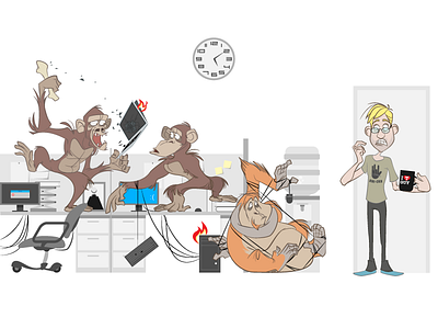 It Guy illustration it kubrick monkey office prey