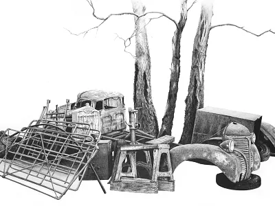 Landfill art drawing graphite illustration pencil pencildrawing