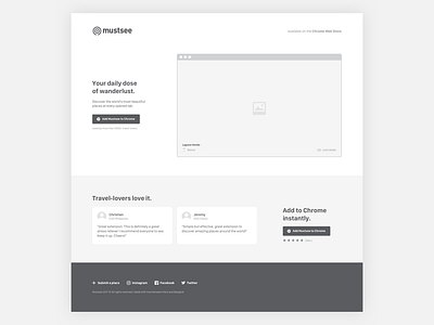 Mustsee Landing Wireframe documentation landing minimal ux web wireframe