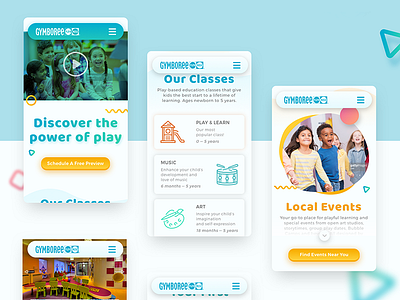 Gymboree Play & Music app child class education gymboree kids music play ui ux web