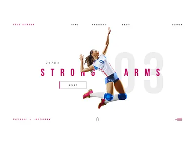 Web Sport Girl Volley black colorfull flat interface letter pink sportgirl ui ux web webdesign