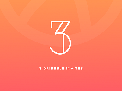 3 Dribbble Invites dribbble gradient invite