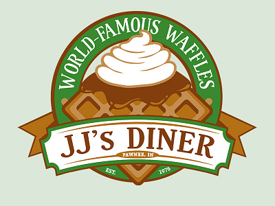 JJ's Diner Parody Design cafe design illustration leslie knope logo parks and rec pawnee