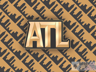 ATL Lapel Pin 3d atl atlanta custom type flair gold lapel pin pin type