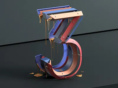 Number 3 for 36daysoftype 2017 3d 3d type architecture design numbers type design typo typography