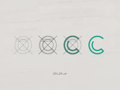 Platanus "C" brand c grid letra logo logotype tipografia typography